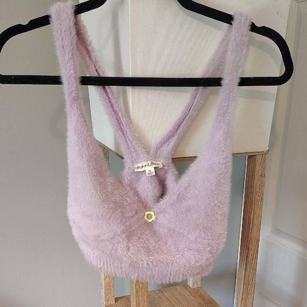 For Love And Lemons Lavender Fuzzy Bag